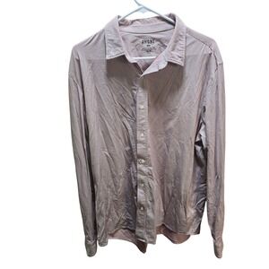 Rhone‎ Mens XL Gingham Performance Dress Shirt Long Sleeve Button Down Red White